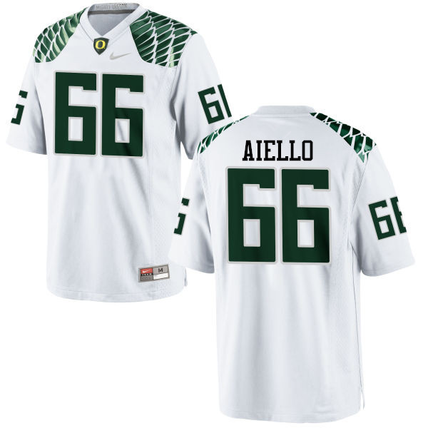 Men #66 Brady Aiello Oregon Ducks College Football Jerseys-White - Click Image to Close